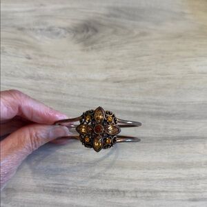 Elegant Copper and Gold Floral Bracelet